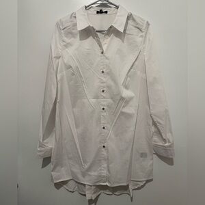 NWT premise white cotton button down shirt